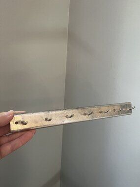 Vintage Metal Wall-Mounted Utensil Hook Rack With 7 Hooks 12 Inches Made In USA